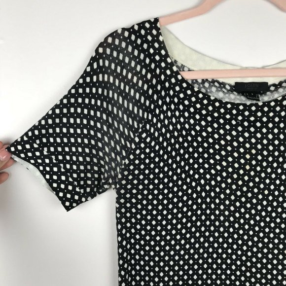 J.Crew Collection Deep Navy Dress Polka Dot Size Small - Picture 2 of 8